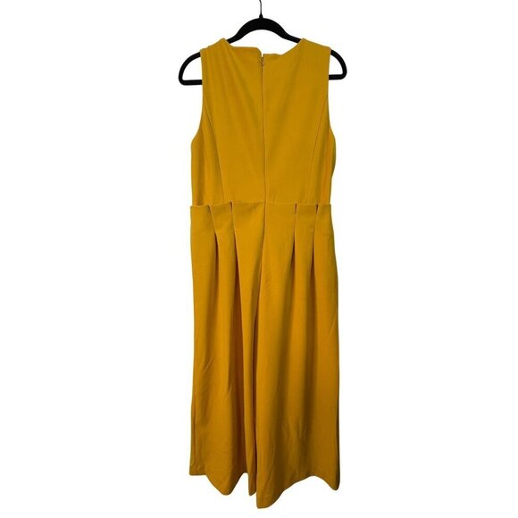 Mod X Women's Sunflower Yellow Crepe Texture Sleeveless Wide Leg Jumpsuit Size X - Picture 8 of 11